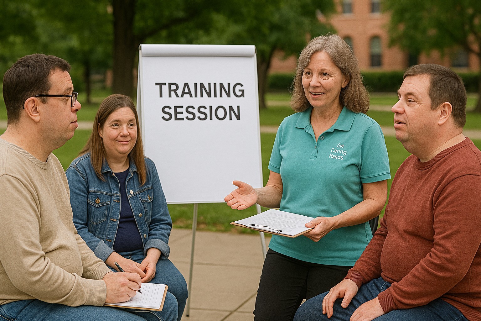 Staff training session in the community
